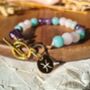 Rose Quartz And Amethyst Astrology Crystal Bracelet, thumbnail 3 of 9