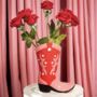 Cowboy Boot Ceramic Pink And Red Vase, thumbnail 1 of 4