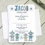 Personalised Childrens Robot Party Invitations, thumbnail 1 of 5