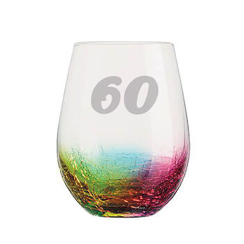 Personalised Rainbow Glass Tumbler 60th Birthday, 3 of 3