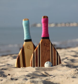'The Constantine' Personalised Wooden Beach Bat Set, 7 of 10