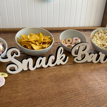Wooden Snack Bar Sign For Weddings Or Parties, 3 of 3