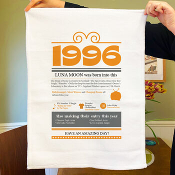 Personalised 30th Birthday Gift Microfibre Tea Towel, 5 of 9