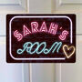 Personalised Teenager Door Name Sign Neon Light Effect, thumbnail 2 of 6