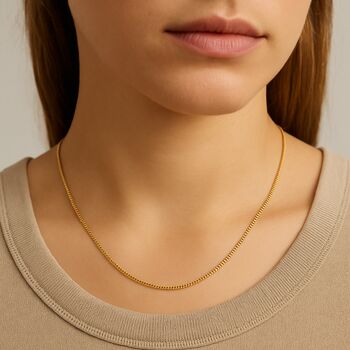 9ct Yellow Gold Heavy Diamond Cut Curb Chain – 16in To 22in, 3 of 10