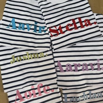 Personalised Classic Striped Breton Embroidered T Shirt, 6 of 7