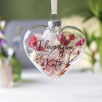 Engagement Floral Glass Bauble Hanging Decoration, 2 of 12