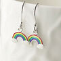 Personalised Silver Rainbow Earrings, thumbnail 2 of 3