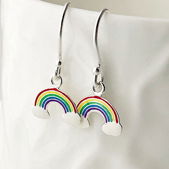 Personalised Silver Rainbow Earrings, 2 of 3