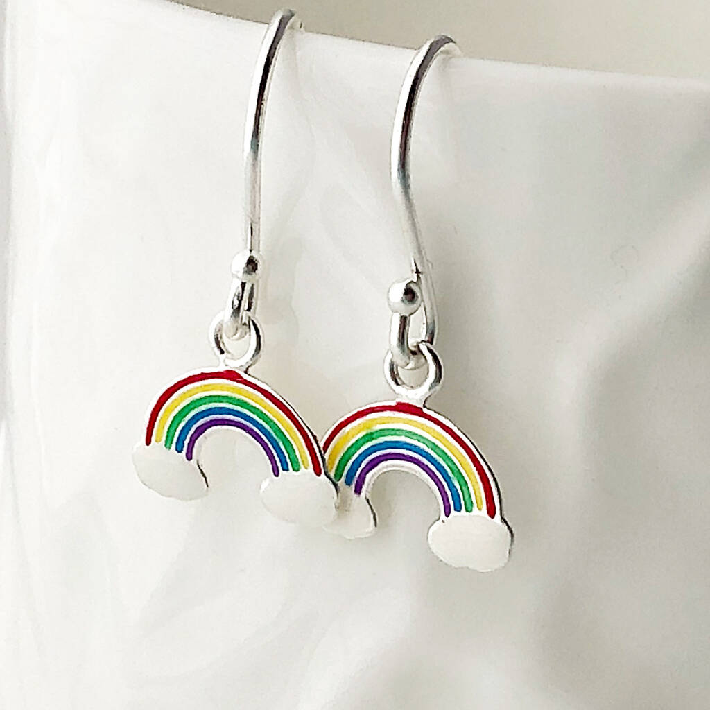 Personalised Silver Rainbow Earrings By Sophie Jones Jewellery