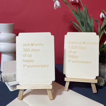 Personalised Wooden 5th Anniversary Keepsake Plaque, 3 of 12