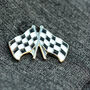 Chequer Flag Lapel Pin Badge, thumbnail 3 of 4