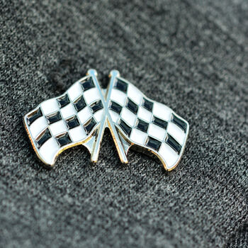 Chequer Flag Lapel Pin Badge, 3 of 4