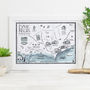 Map Of Lyme Regis Signed Print, thumbnail 2 of 3