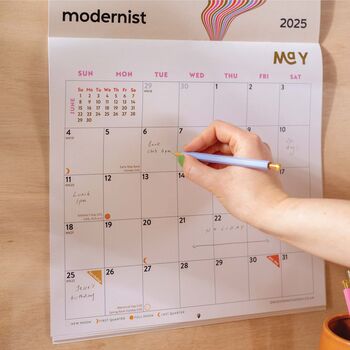 2025 Calendar | Modernist | Sunday Start, 5 of 10