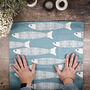 'Ocean Shoal' Grey Blue Pure Cotton Tea Towel, thumbnail 6 of 12
