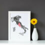 Personalised Map Of Italy Print, thumbnail 2 of 7