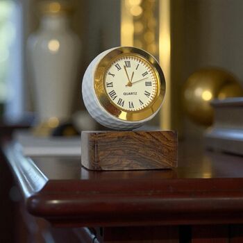 Golf Ball Clock With Personalised Wood Plinth, 8 of 12