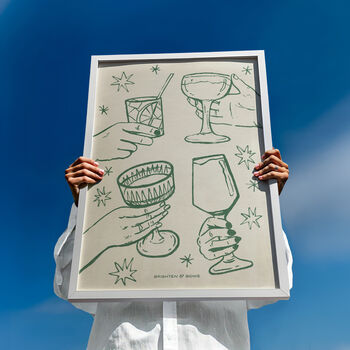 Raise A Glass Wall Art | Cheers Print | Kitchen Art Print, 8 of 10