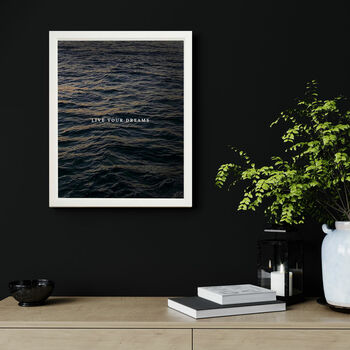 Personalised Quote Print On Peaceful Sea Background, 4 of 4
