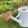 Pair Of Ivory White And Copper Watering Cans, thumbnail 4 of 11