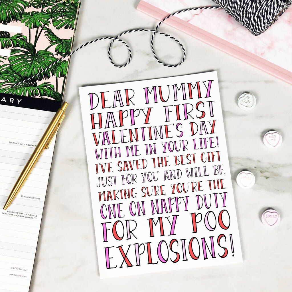 'Dear Mummy' Funny Baby's First Valentine's Card, 1 of 3