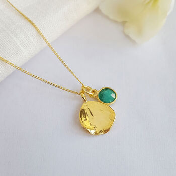 May Birthflower Birthstone Gold Plated Necklace 925, 5 of 8