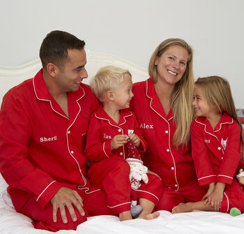 Men's Personalised Red Christmas Cotton Pyjamas, 4 of 4