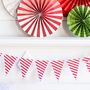Red And White Striped Christmas Bunting Decoration, thumbnail 1 of 2
