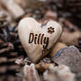 Paw Print Personalised Olive Wood Heart, thumbnail 1 of 1