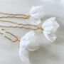 White Flower Hair Pins, thumbnail 2 of 5