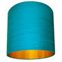 Aqua Blue Silk Lampshades With Copper Or Gold Lining, thumbnail 4 of 11