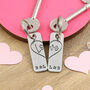 Couples Gift Love Heart Pair Of Personalised Keyrings, thumbnail 4 of 5