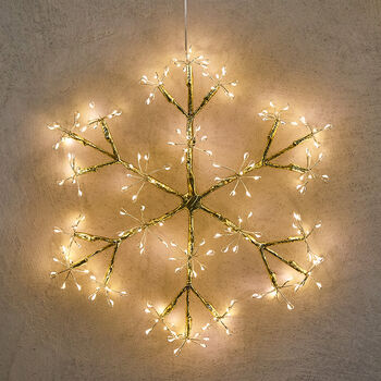 Hanging Gold LED Snowflake, 3 of 3