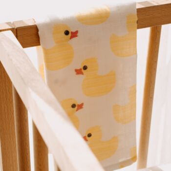 Muslin Square Baby Burp Cloth Duck, 4 of 6
