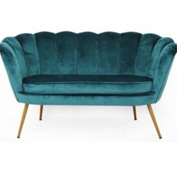 Teal Scalloped Cocktail Sofa, 4 of 4