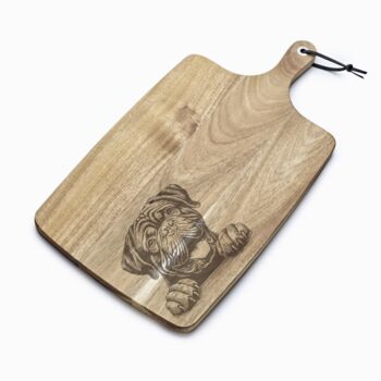Personalised Dogue De Bordeaux Engraved Acacia Serving Board, 3 of 4