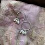 Rice Pearl Trio Sterling Silver Hoops, thumbnail 5 of 8
