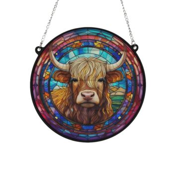 Highland Cow Stained Glass Effect Suncatcher, 6 of 6