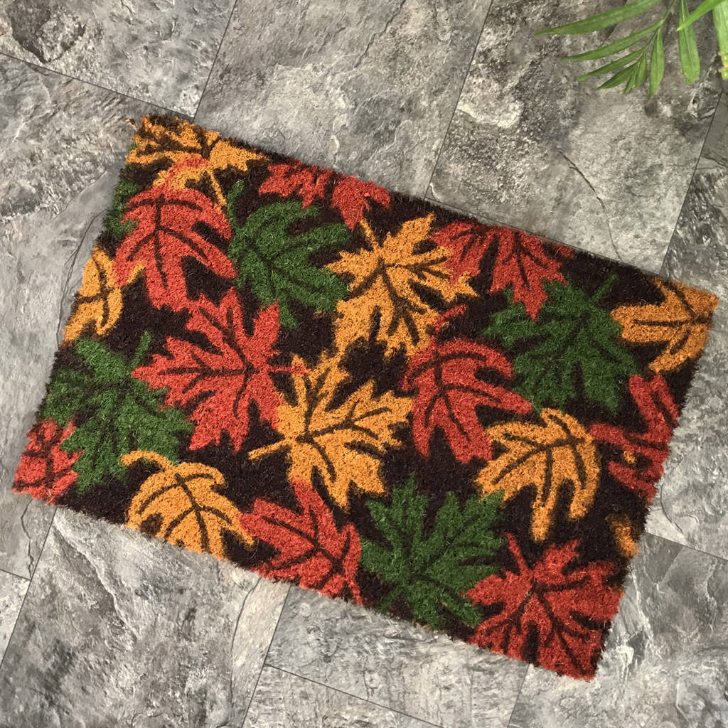 autumn leaf door mat by blackdown lifestyle