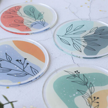 Coasters Set Of Four, Abstract Botanical, 8 of 8
