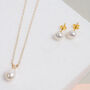Thurloe White Pearl And 9ct Gold Stud Earrings, thumbnail 4 of 5