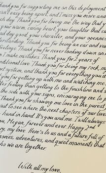 Personalised Luxury Handwritten Wedding Letter, 7 of 11