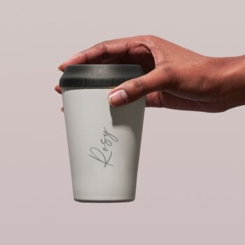 Personalised Premium Reusable Cup 12oz Charcoal, 2 of 5