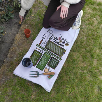 Personalised 70th Birthday Gift Garden Towel, 4 of 6