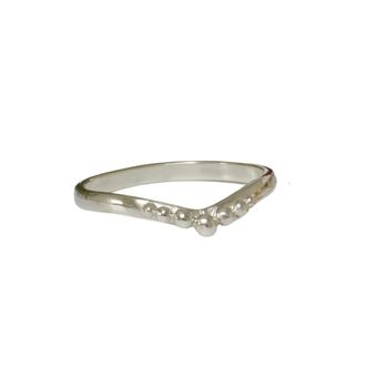 Beaded Fairie Tiara Ring, Shaped Nature Wedding Ring, 3 of 7