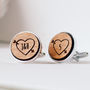 Personalised Fifth Wedding Anniversary Wooden Cufflinks, thumbnail 1 of 3