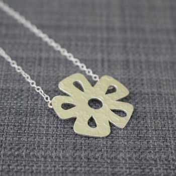 Sterling Silver Watercolour Small Daisy Necklace, 3 of 4