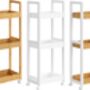 Three Tier Small Shelf Bamboo Bathroom Trolley Storage, thumbnail 8 of 8