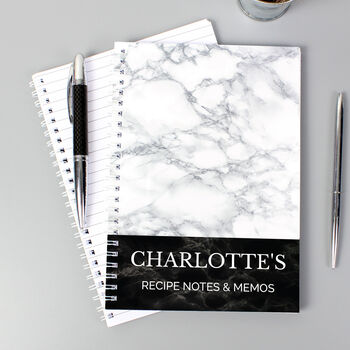 Personalised Marble Wedding Planner A5 Notebook, 5 of 6